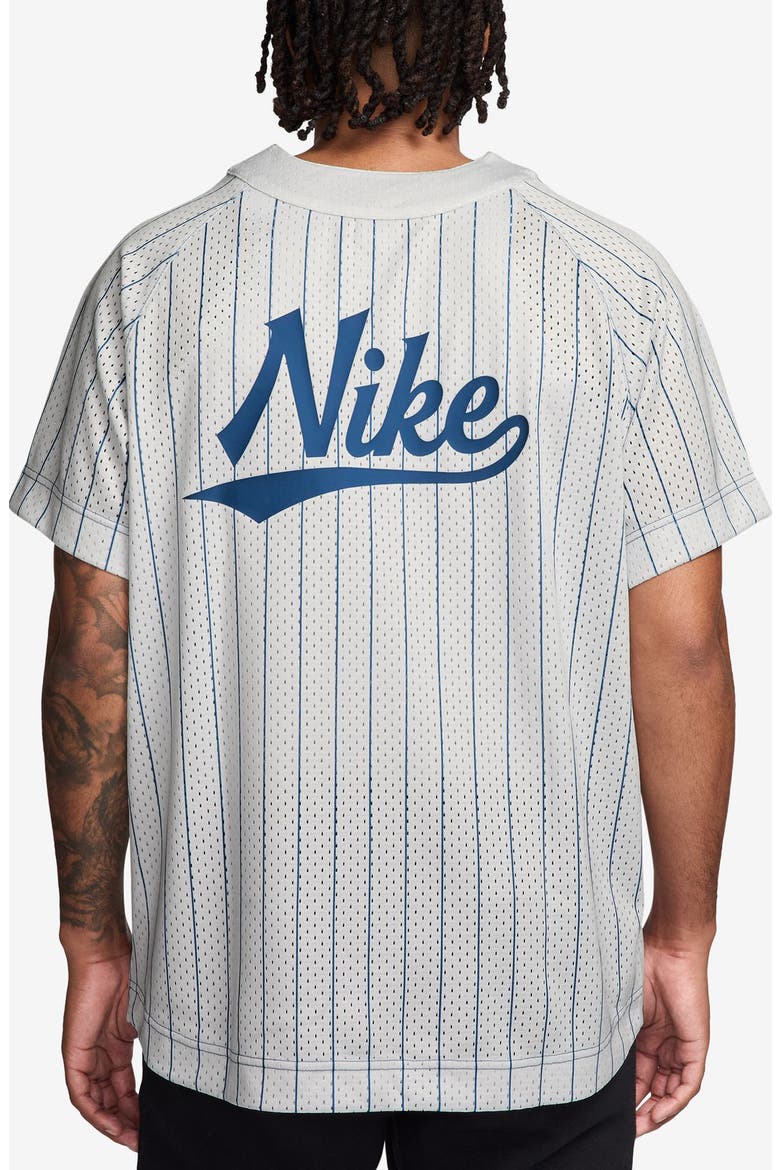 Club Stripe Mesh Baseball Jersey, Alternate, color, PHOTON DUST/ COURT BLUE