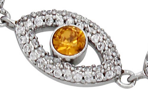 KURT GEIGER KURT GEIGER LONDON CRYSTAL & CZ EVIL EYE STATION BRACELET 