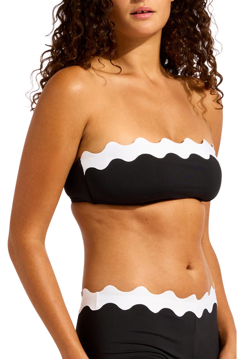 Contrast Trim Bikini Top, Alternate, color, BLACK