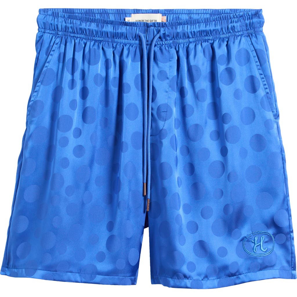Honor The Gift Polka Dot Drawstring Shorts In Blue