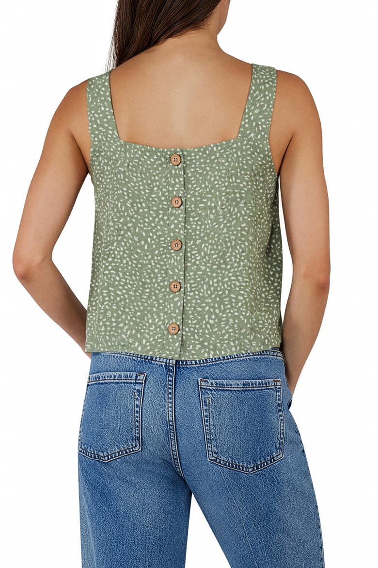 Back Button Square Neck Tank, Alternate, color, SAGE