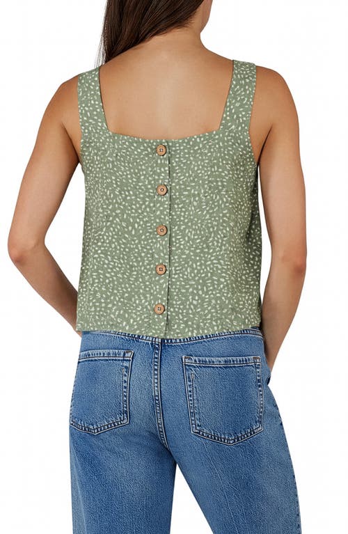 Matty M . Back Button Square Neck Tank In Green