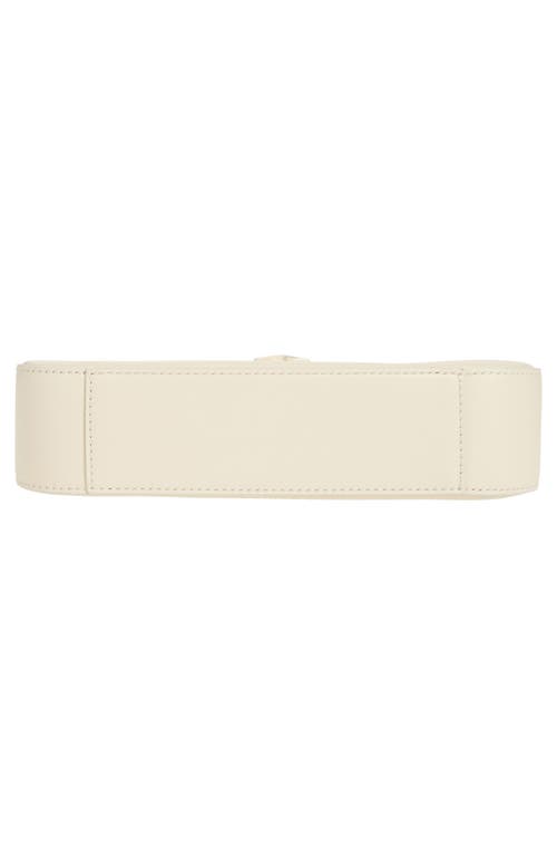 Off-white Jitney Quote Leather Shoulder Bag In Beige