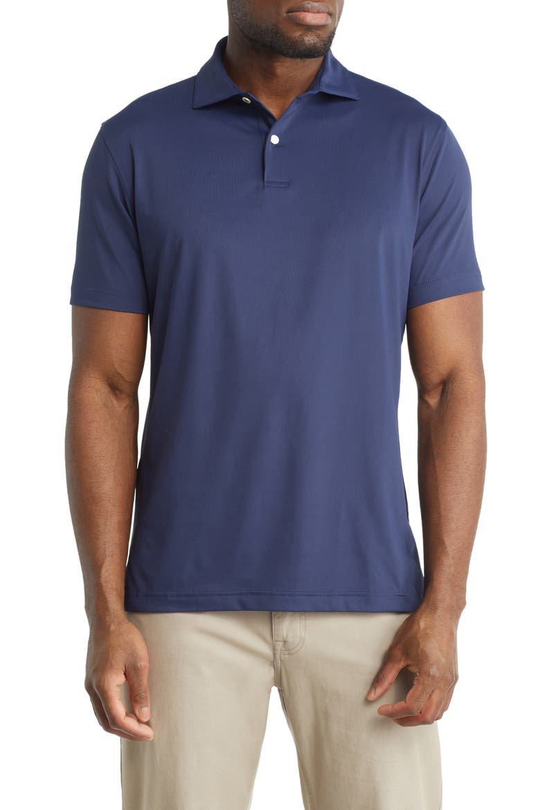 Crown Crafted Solid Short Sleeve Performance Polo, Main, color, NAVY