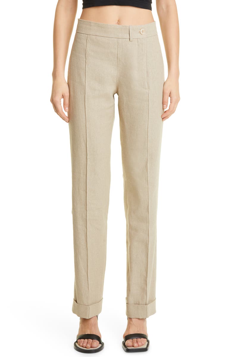Jacquemus Le Pantalon Fresa Asymmetric Linen Trousers, Main, color,