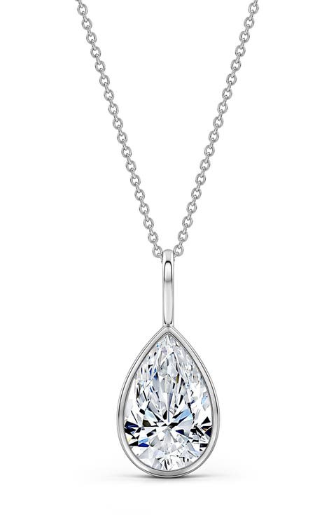 Lab Grown Diamond Pear Pendant Necklace