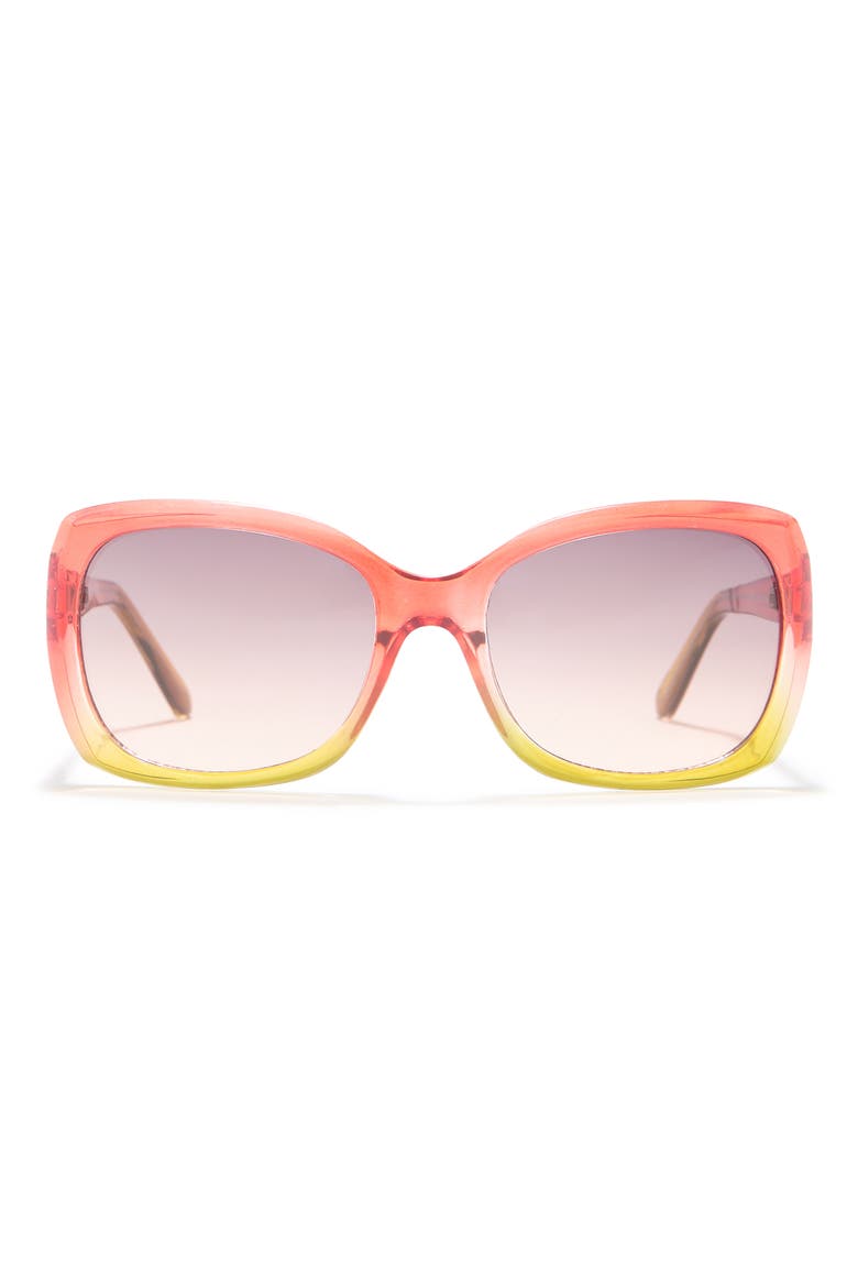 70mm Square Sunglasses, Main, color, PINK GREEN