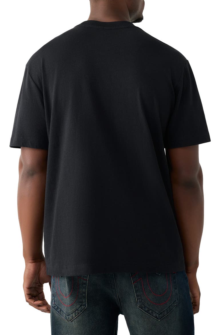 Buddha Face Cotton Graphic T-Shirt, Alternate, color, JET BLACK
