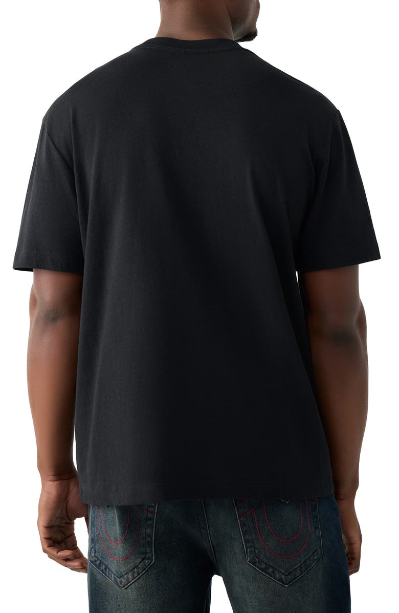 True Religion Buddha Face Cotton Graphic T-Shirt, Alternate, color, Jet Black