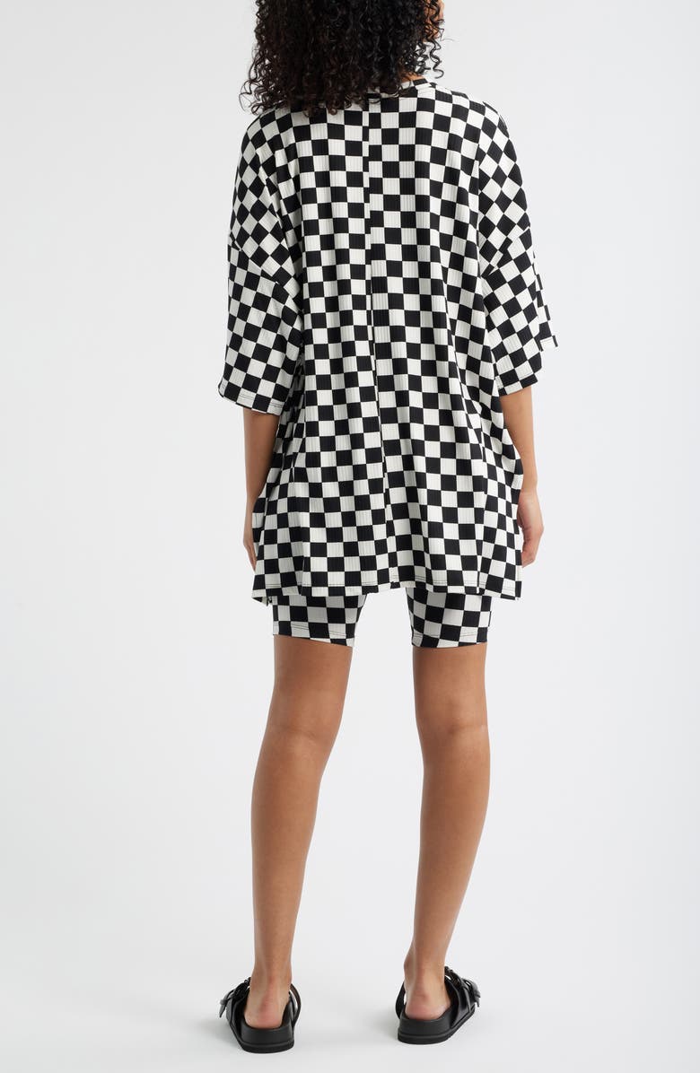 Dressed in Lala Malone Rib Oversize T-Shirt & Biker Shorts Set, Alternate, color, Black/ White