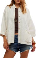 Free People Just Like Me Relaxed Fit Cotton Seersucker Button-Up Shirt