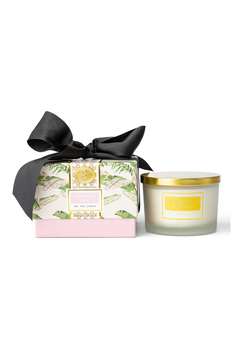 Under the Palms 3-Wick Candle, Main, color, PINK