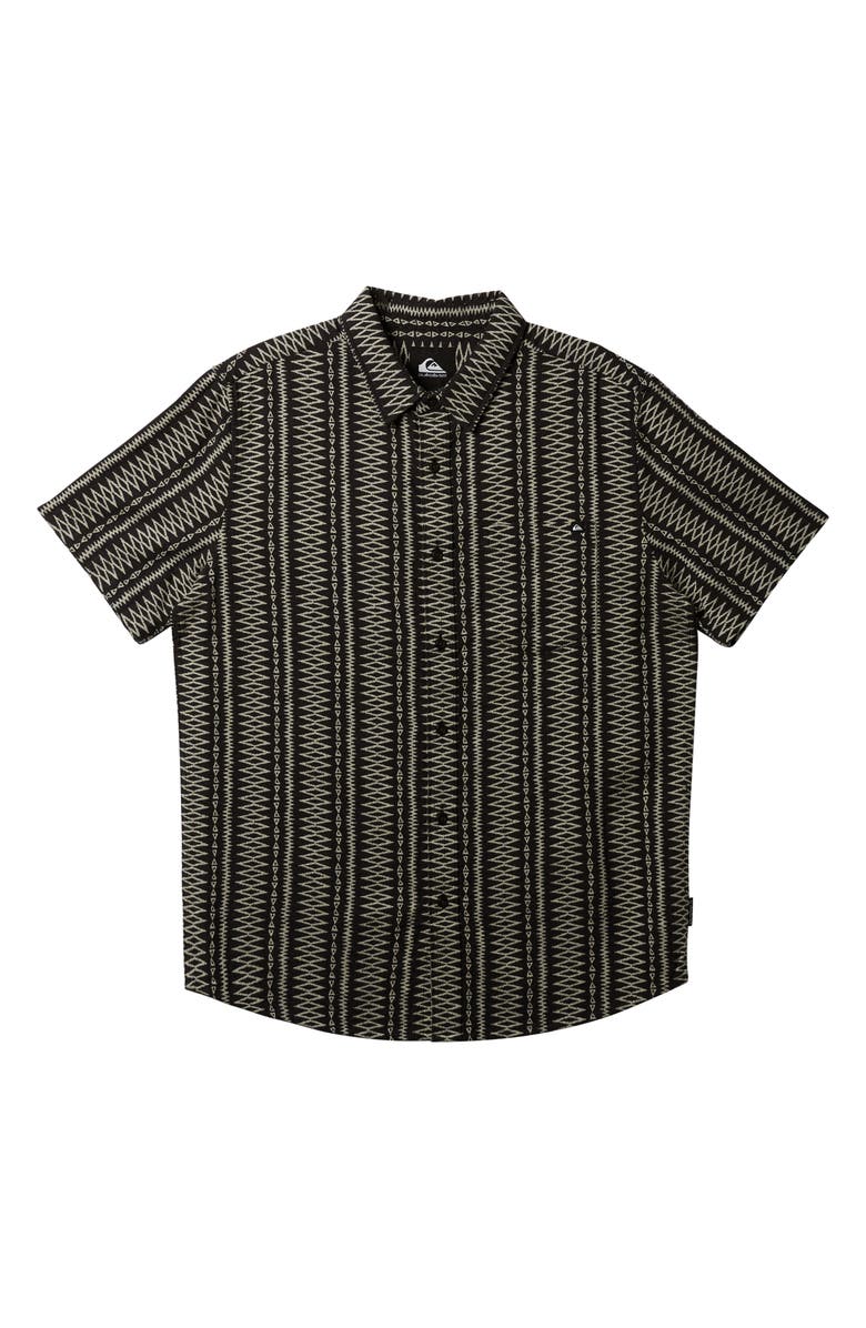 Quiksilver Vibrations Jacquard Short Sleeve Button-Up Shirt, Alternate, color, 
