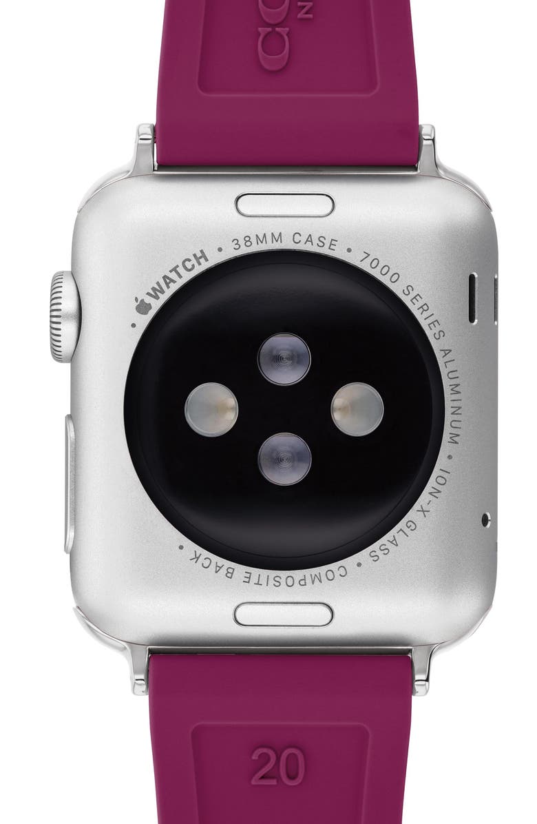 COACH Signature C Silicone Apple Watch<sup>®</sup> Watchband, Alternate, color,