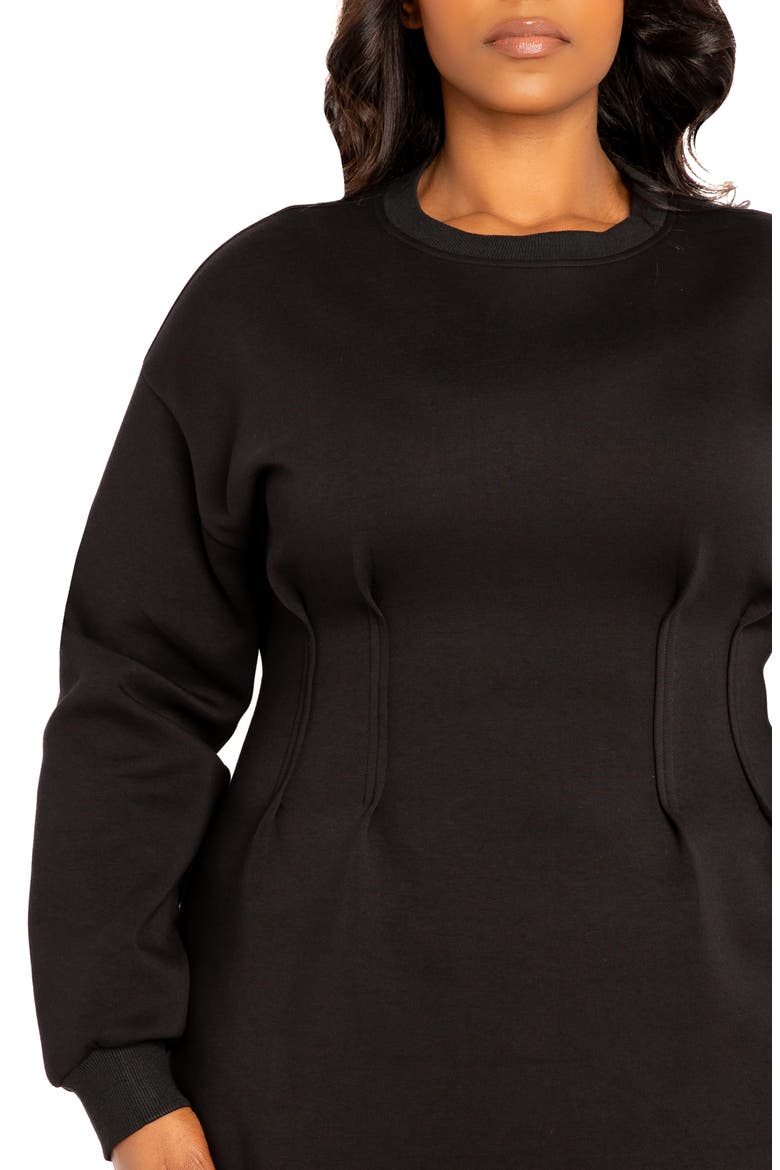 Long Sleeve Jersey Sweatshirt Dress, Alternate, color, BLACK