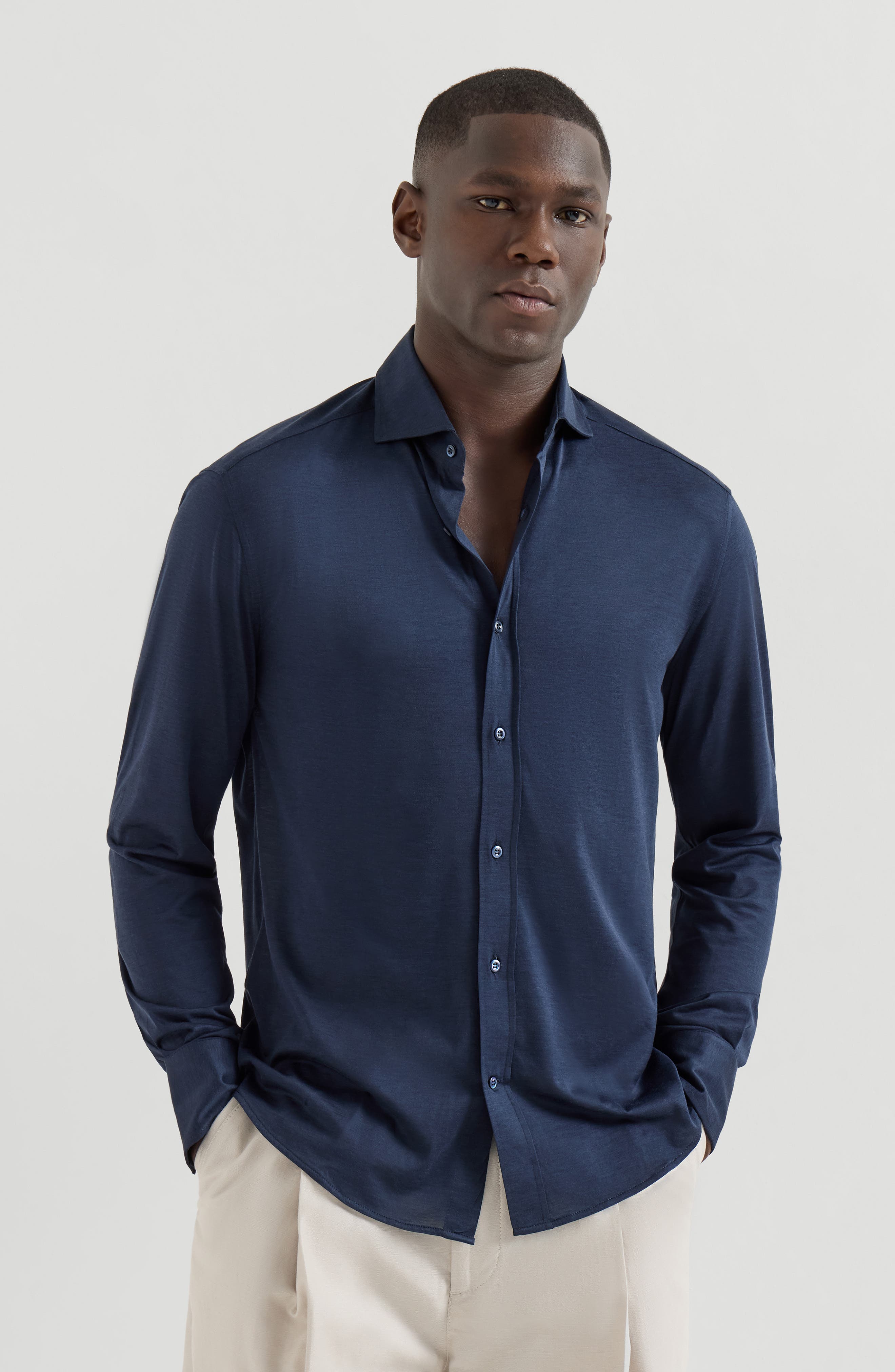 Spread collar shirt - image 5