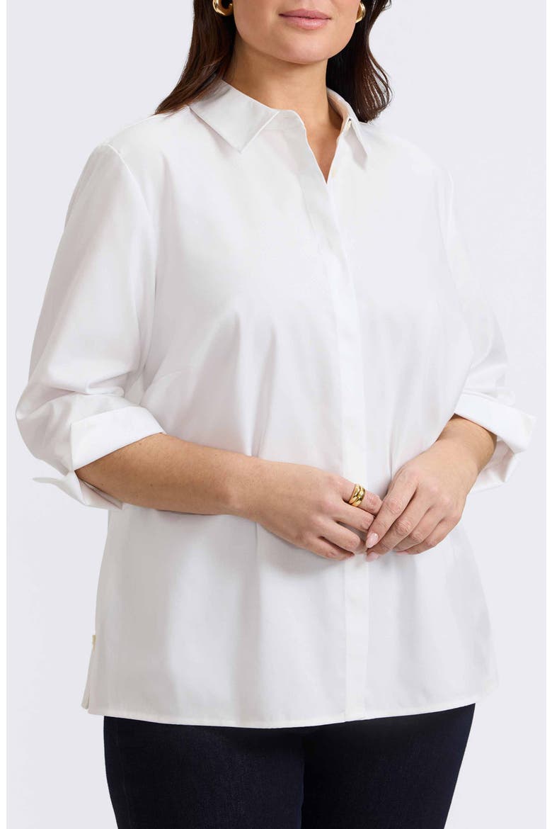 Beatrice Side Button Shirt, Main, color, WHITE