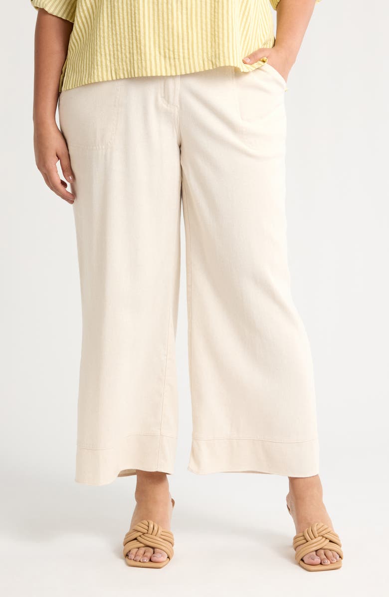 MAX STUDIO Twill Wide Leg Pants, Main, color,