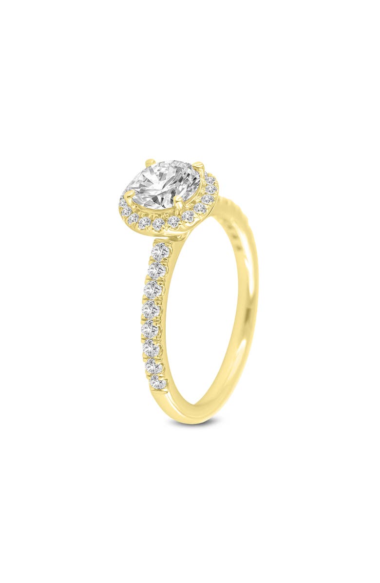 LuvMyJewelry Paloma 14K Yellow Gold Round Cut Lab Grown Diamond Halo Engagement Ring - 1.5 ctw, Alternate, color, 14K Yellow Gold