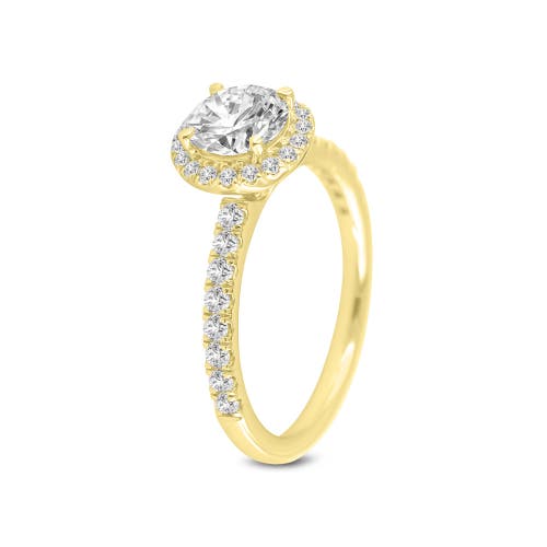 Luvmyjewelry 14k Yellow Gold Round Cut Lab Grown Diamond Halo Engagement Ring In 14k Yellow Gold