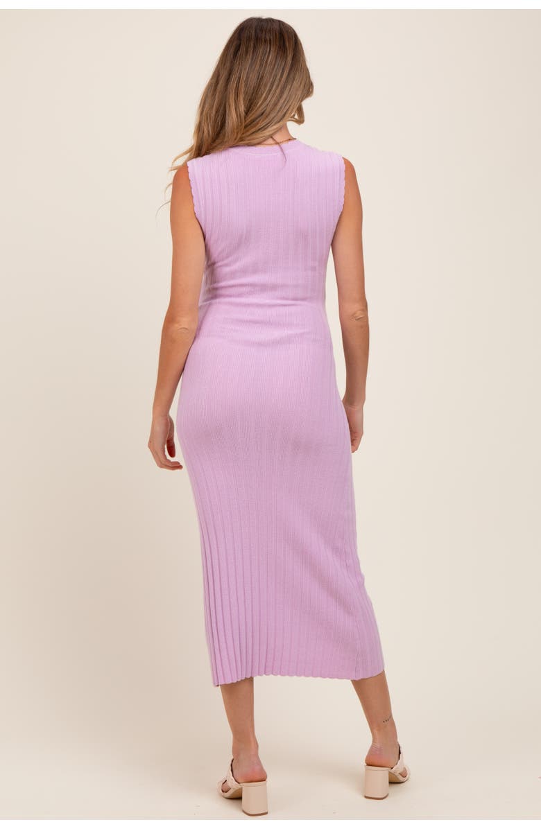 PinkBlush Scalloped Ribbed Knit Sleeveless Midi Dress, Alternate, color, Light Pink