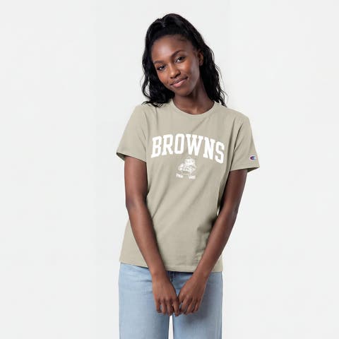 Women's Champion Light Brown Cleveland Browns Cocoa Butter T-Shirt