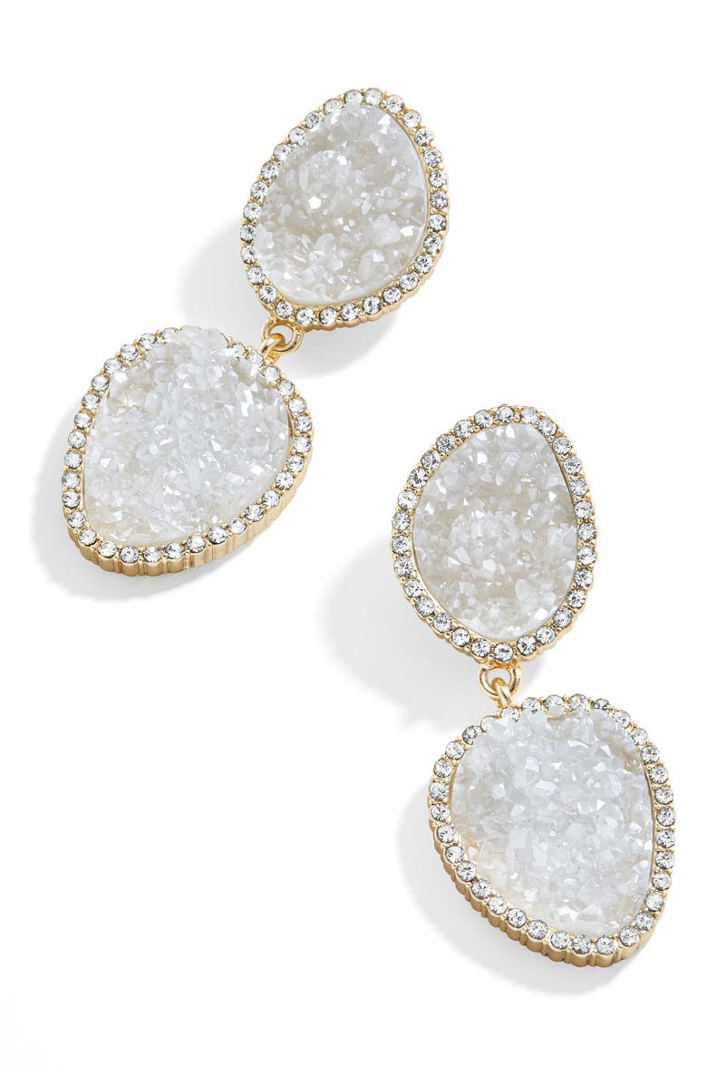 BaubleBar Drusy Two Station Earrings, Main, color,