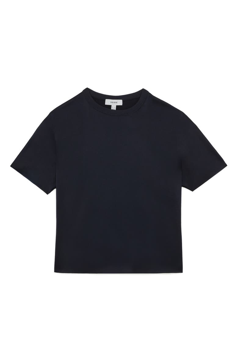 Reiss Lena Silk Top, Alternate, color, Navy