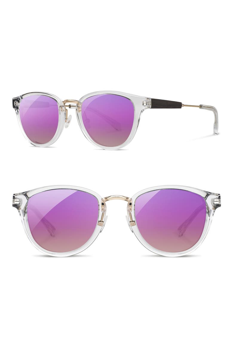 'Ainsworth' 49mm Polarized Sunglasses, Main, color, CRYSTAL/ GOLD/ ROSE