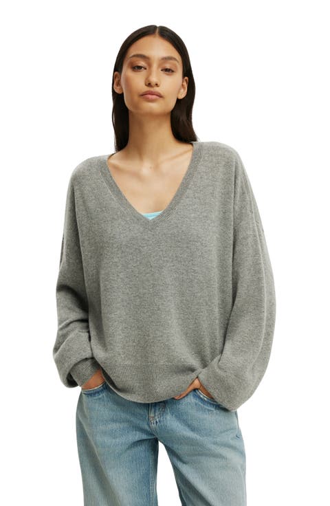 Women's Cashmere Blend V-Neck Knit