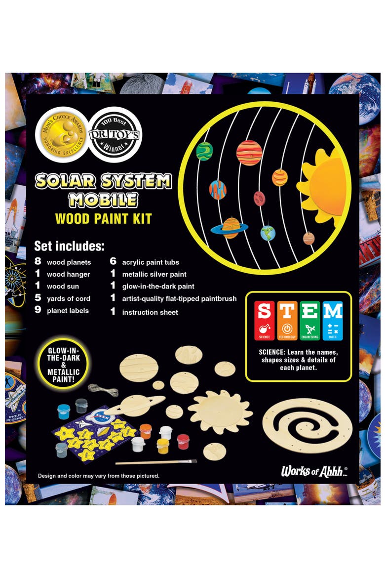 NASA Solar System Mobile Wood Craft Kit, Alternate, color, Multicolor