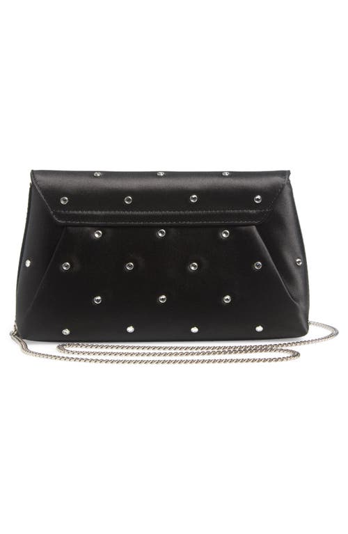 Versace Medusa 95 Crystal Embellished Satin Envelope Clutch In Black Palladium