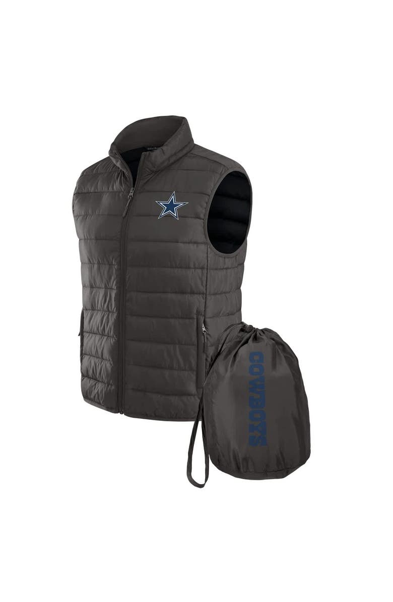 Darius Rucker Collection by Fanatics Men's NFL x Darius Rucker Collection by Fanatics Gray Dallas Cowboys Packable Full-Zip Vest with Travel Bag, Main, color, 