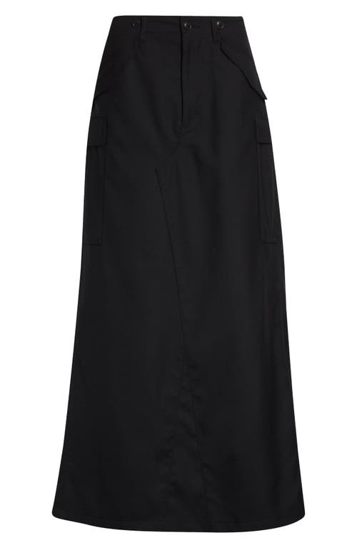 Junya Watanabe Wool Blend Serge Maxi Skirt In Black