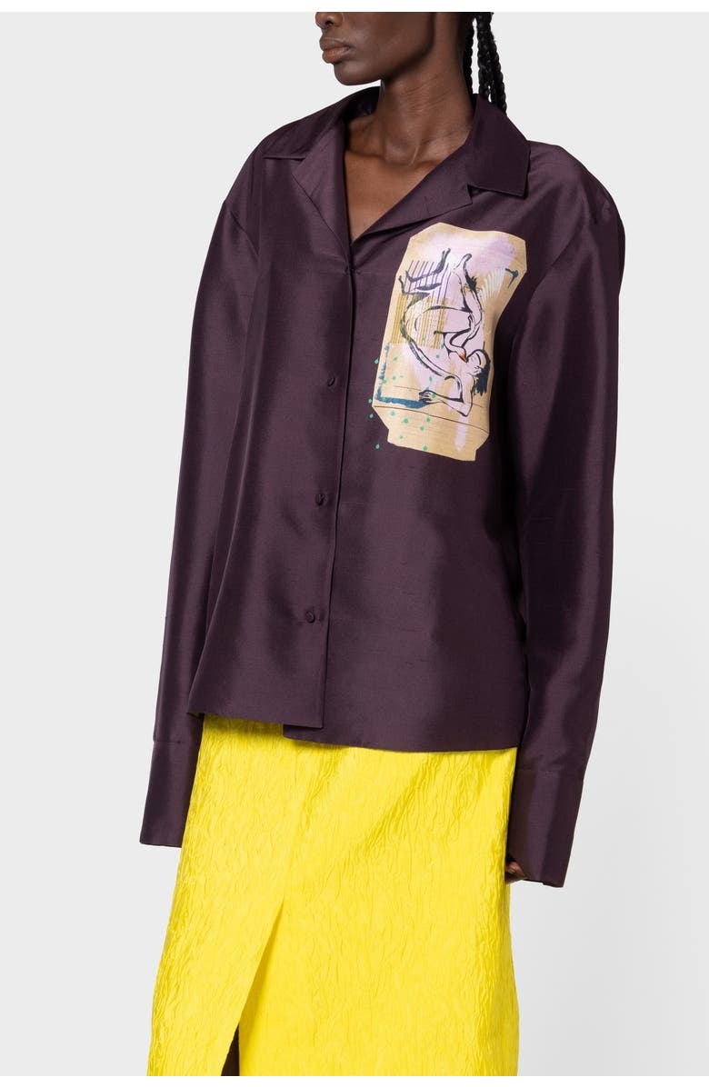 Roksanda Delan Printed Silk Blouse, Alternate, color, Calliope