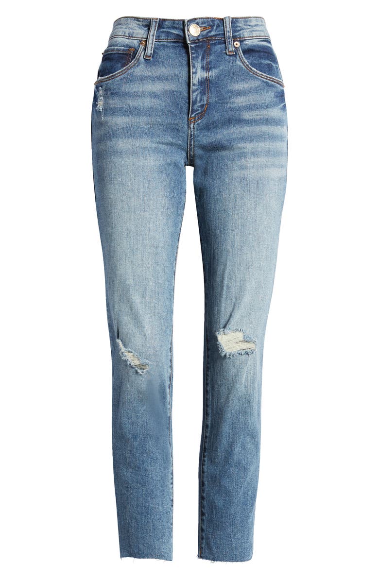 STS Blue Riley High Waist Raw Hem Slim Boyfriend Jeans, Alternate, color, 