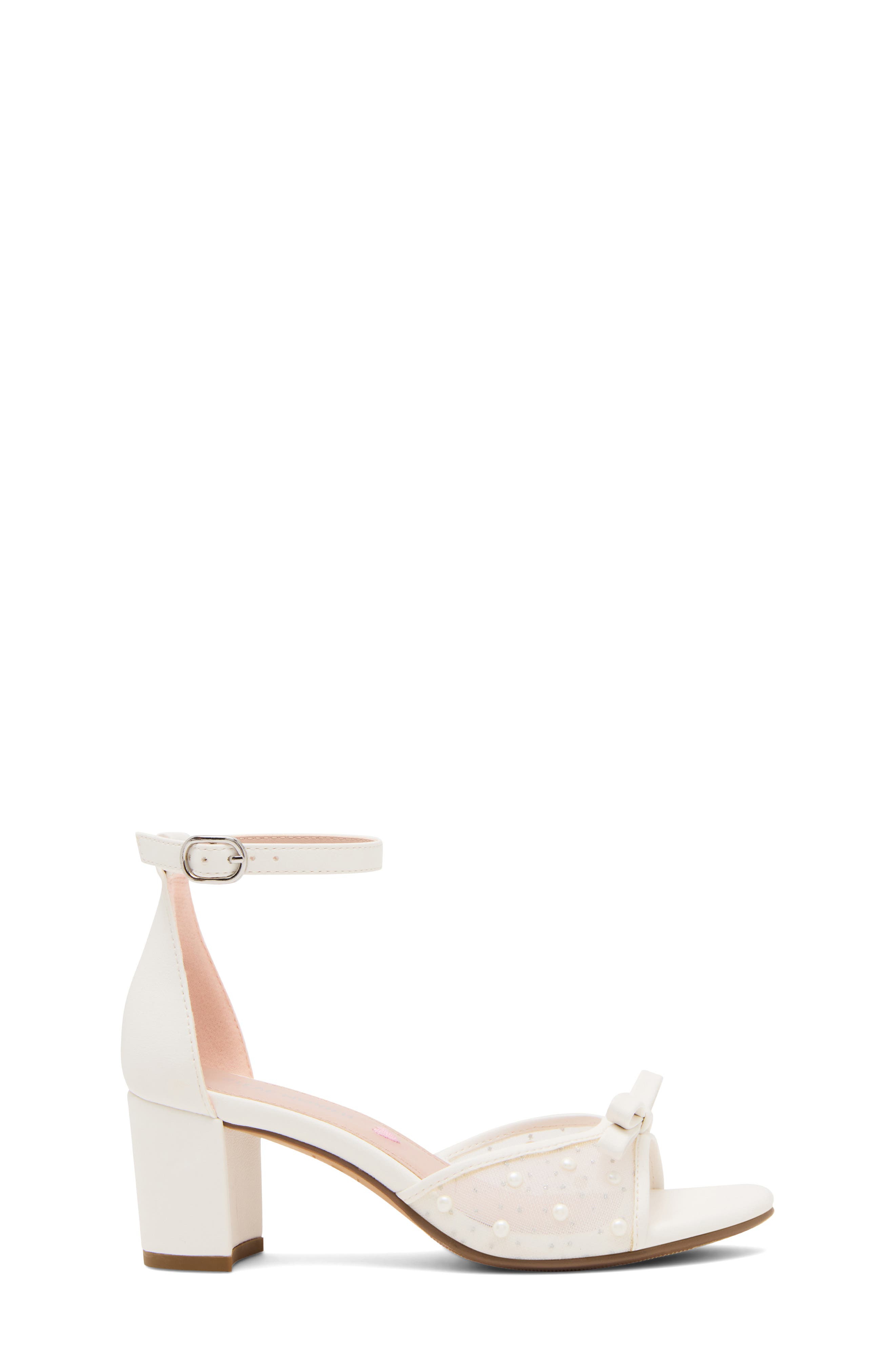 Steve Madden Kids' Jadia Ankle Strap Sandal, Alternate, color, White Mesh