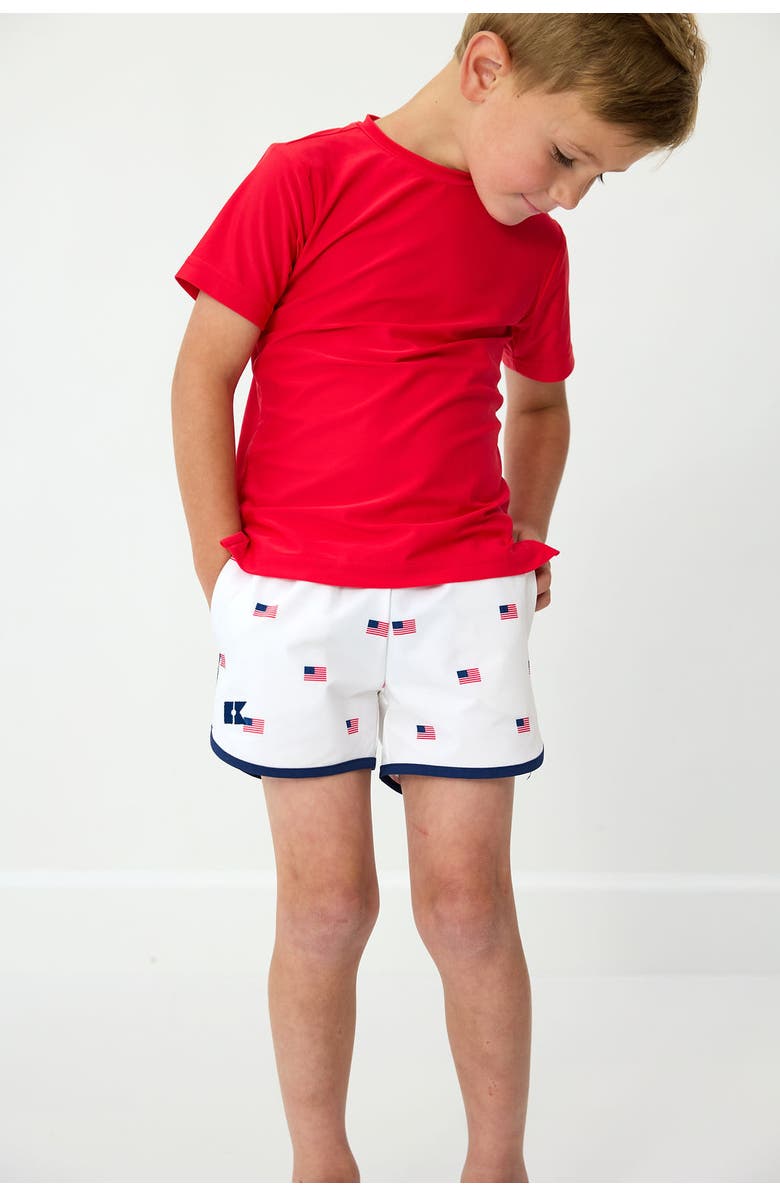 Courtside Kids Boys Retro Super Short, Alternate, color, Flag