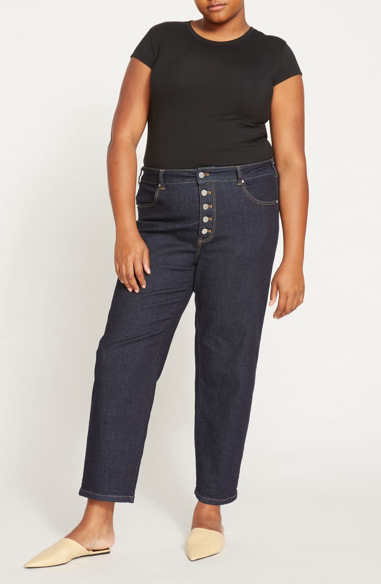 Universal Standard Ashley Cap Sleeve Cotton T-Shirt, Alternate, color, 