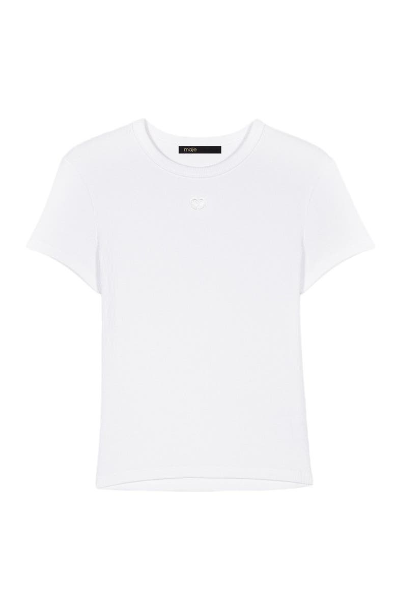 maje Cotton T-shirt, Main, color, White