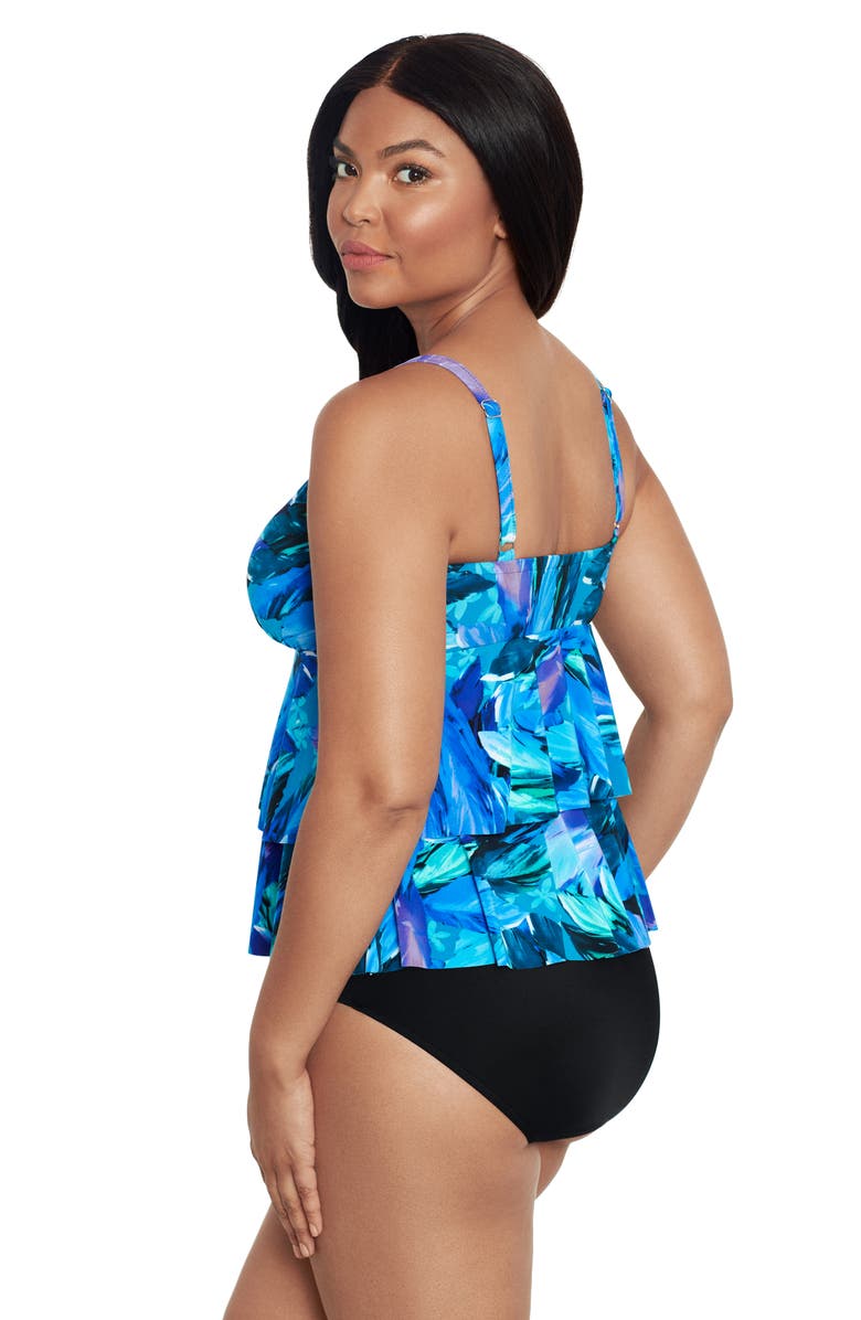 Trimshaper Rylee V-Neck Tankini Swimsuit Top, Alternate, color, Swaying Tropics