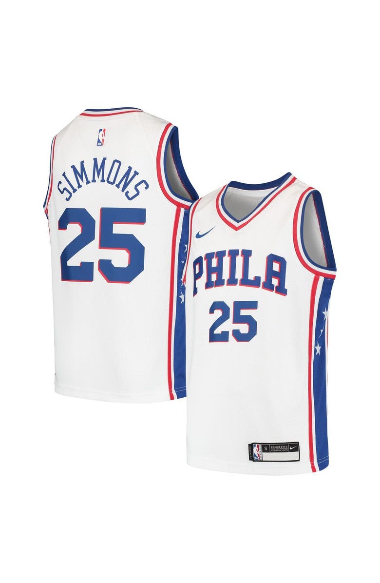 Nike Youth Nike Ben Simmons White Philadelphia 76ers Swingman Jersey, Main, color, 