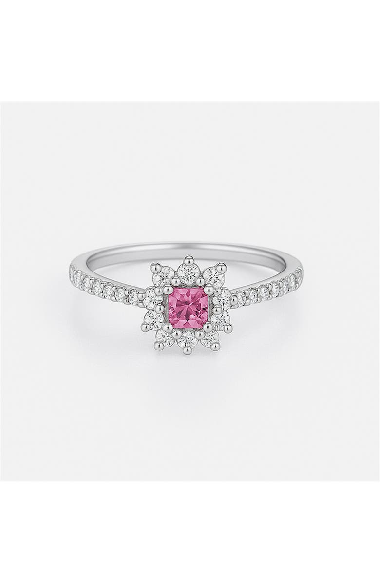 House of Frosted Aliza Pink Topaz Ring, Alternate, color, White Gold