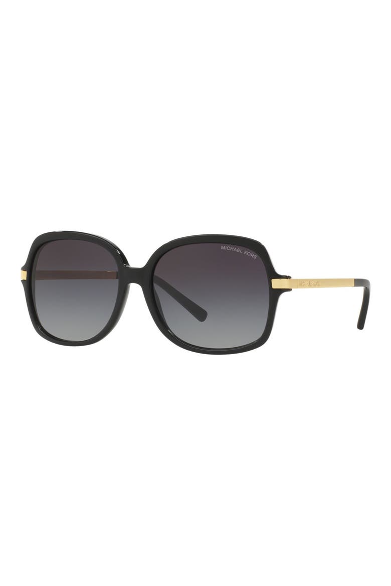 57mm Gradient Square Sunglasses, Alternate, color, BLACK/ GOLD/ BLACK GRADIENT