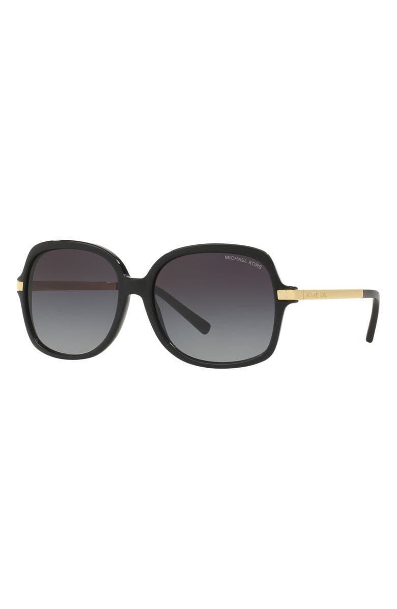 Michael Kors 57mm Gradient Square Sunglasses, Alternate, color, Black/ Gold/ Black Gradient