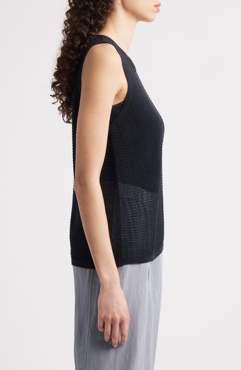 Eileen Fisher Organic Cotton Sweater Tank, Alternate, color, Black