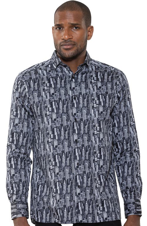 Luchiano Visconti City Scape Printed Shirt In Multi