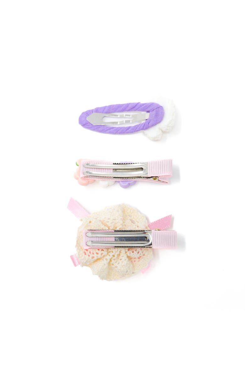 Puttisu 3pc Hair Clip Set - Puppy Blossom Pals, Alternate, color, Lilac Puppy Garden - Lavender