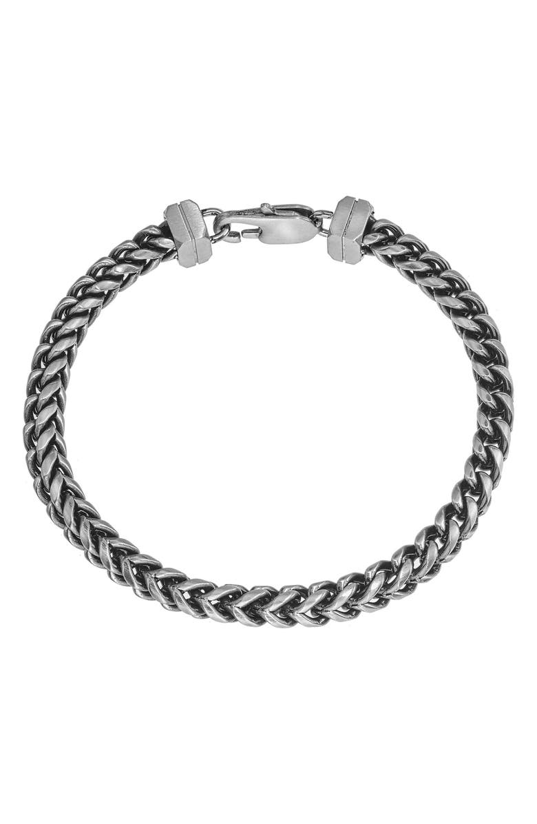 Esquire Men's Stainless Steel Wheat Chain Bracelet, Alternate, color, Stainless Steel