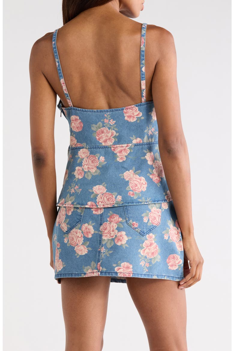 Floral Printed Denim Tank, Alternate, color, MED WASH